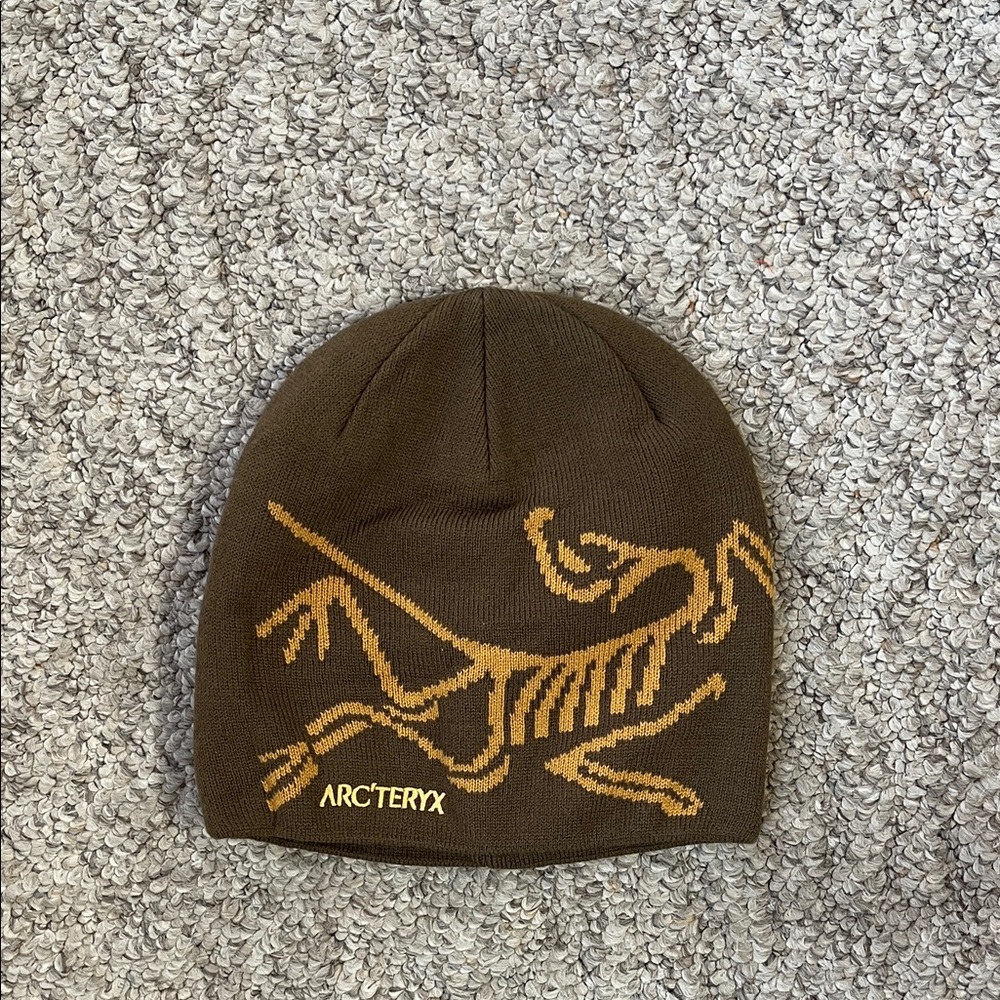Arc’Teryx Brown and Yellow Beanie - NEW